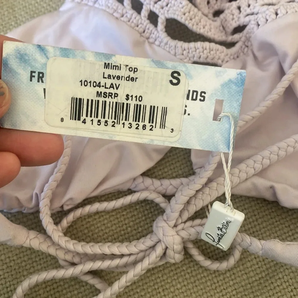 Frankie’s Bikinis Mimi Top in Lavender NWT size small